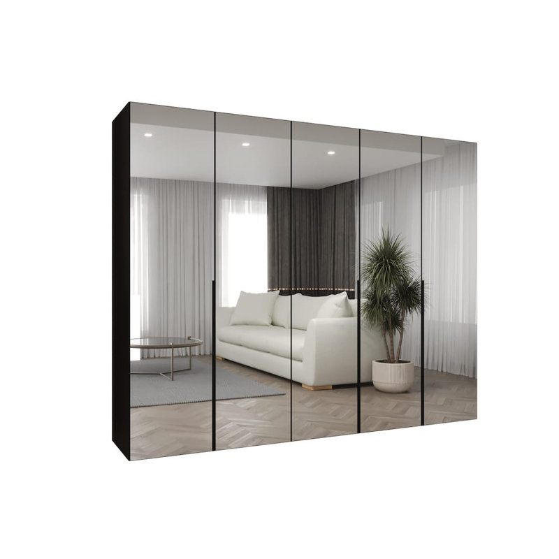 Bogins 4 Door Manufactured Wood Wardrobe, Black