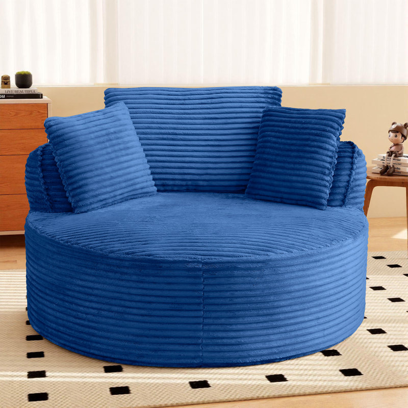 2 pièces - Chaise longue surdimensionnée à compression de 53 po, Bleu