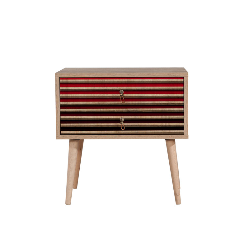 Scarlet 60cm W Manufactured Wood Bedside Table