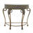 Gold Metal Leaf Embossed Living Room Console Table with Ornate Scroll Legs, 41" x 19" x 33"