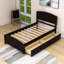 Lit plateforme simple en bois 2 tiroirs avec tête de lit-1251312678