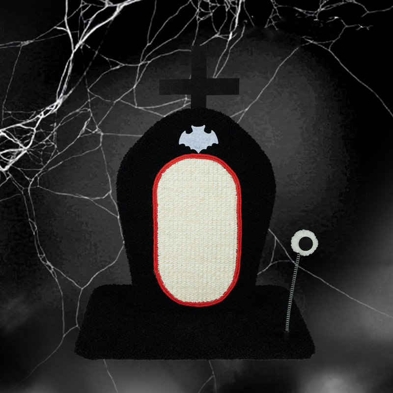 Gothic Design Cat Scratcher, Tombstone Style Scratching Post for Indoor Cats, Spooky Small Cat Furniture