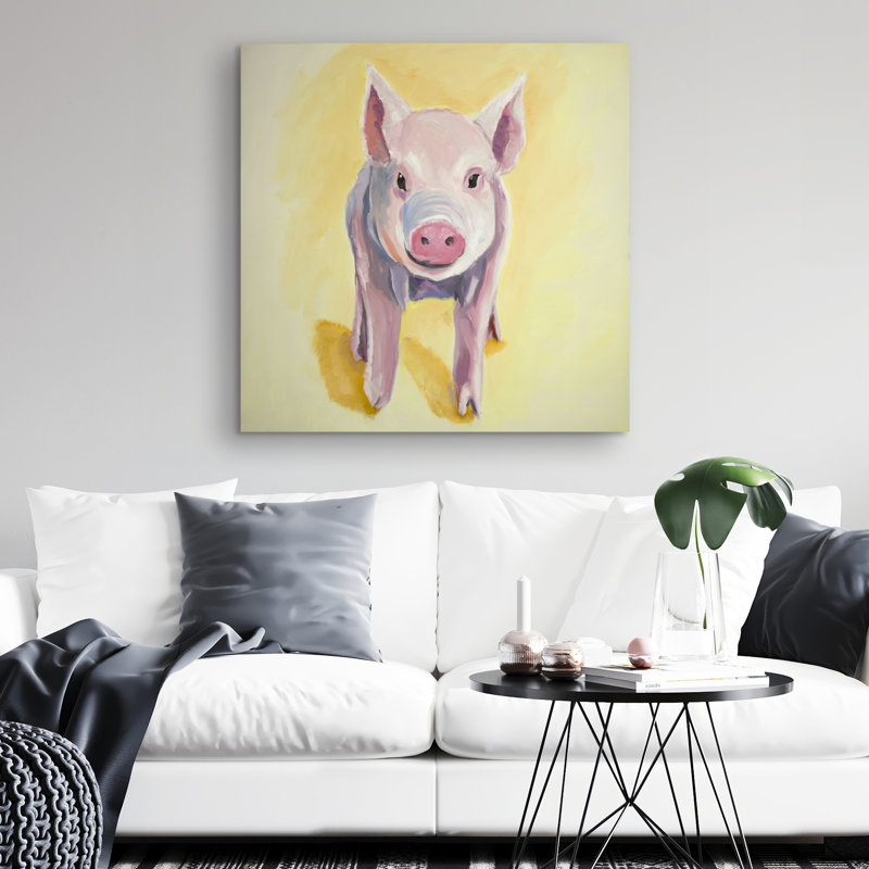 Solitary pig - 32"x32" art on canvas