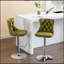 Tabourets de bar pivotants en velours à hauteur réglable de 25 à 33 pouces, base chromée moderne pour plus de confort et de style-1173832551