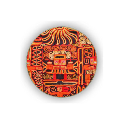 Orange Themed Mixed Abstract Figure Patterned Modern Decorative Carpet