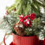 21"L Christmas Potted Triple Trees Centerpiece Or Table Tree