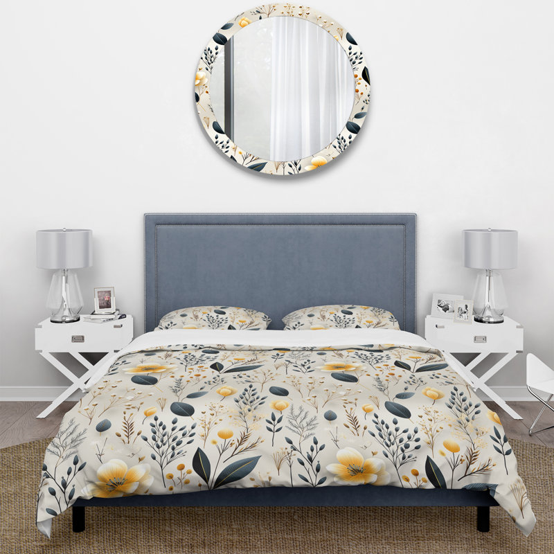 Literie Earthy Flora II, Housse de couette simple + 1 taie décorative stan
