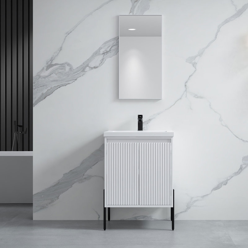 Ensemble de meuble-lavabo simple 24 po Lajerrica, Blanc