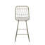 Tabouret de comptoir moderne en fer avec coussins légèrement arrondis - beige 2 paires élégantes (2), avec structure rembourrée et luge, H 41,67 po, H 26,25 po
