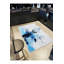 Tapis décoratif tissé bleu et blanc-74375019
