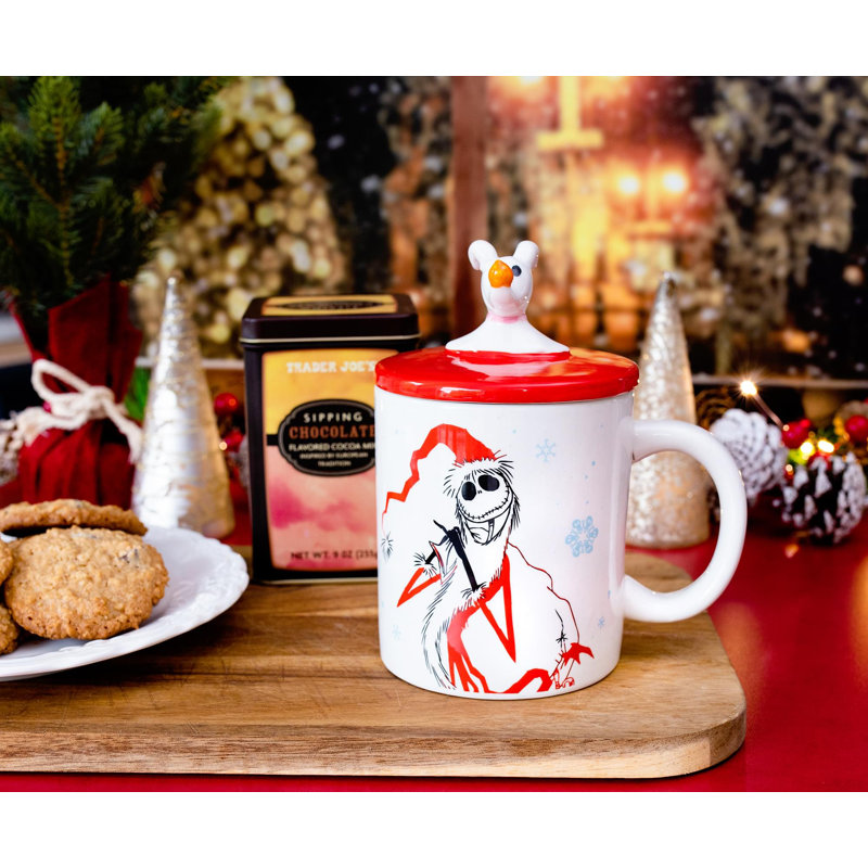 Tasse en céramique avec couvercle sculpté Disney The Nightmare Avant Noël Santa Jack