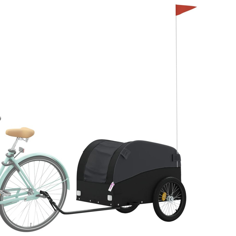 Bike Trailer 45 kg Iron, Black, 63cm H x 63cm W x 126cm D
