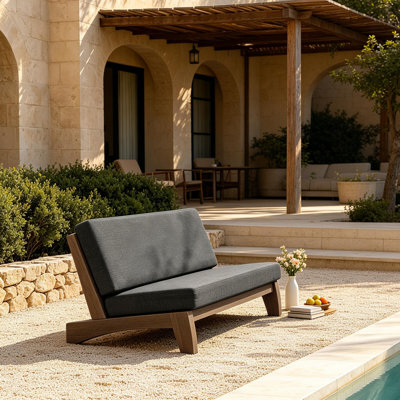 Chaise longue d'extérieur en bois de teck Polett