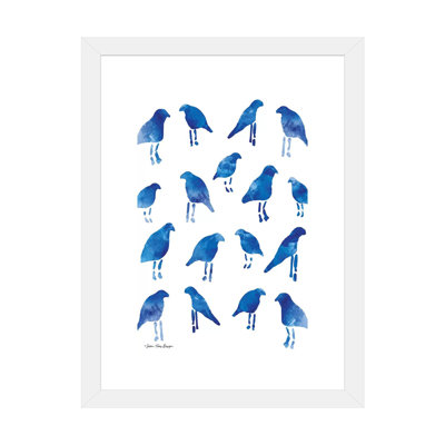 Oiseaux bleus - reproduction d'art