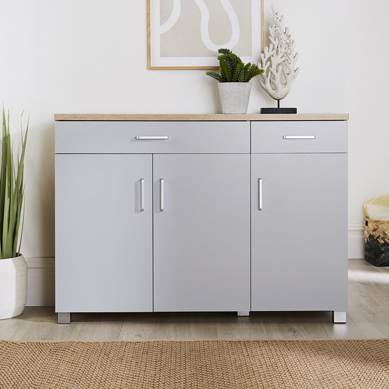 12 Pair Shoe Storage Cabinet, Brown/Grey