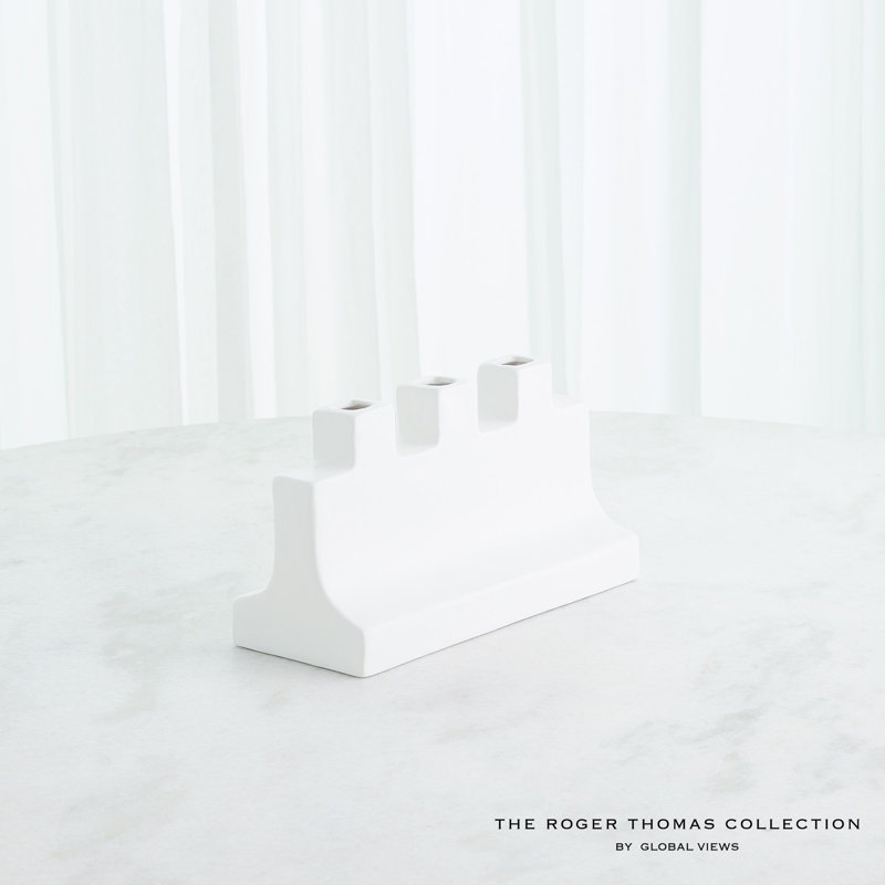 Icon Wide Vase-Matte White-Lg