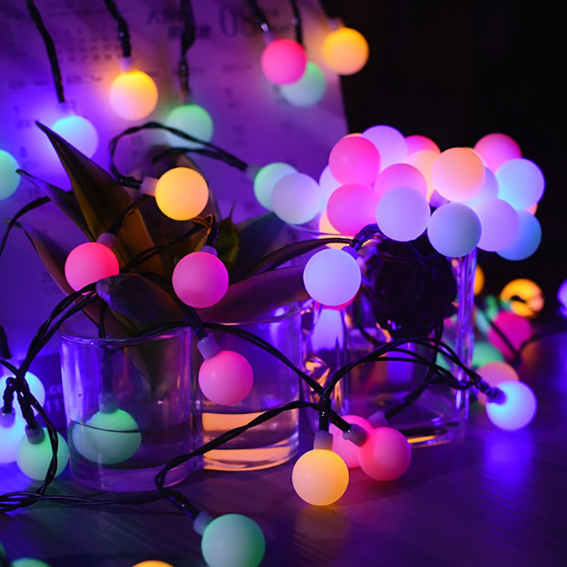 LED Solar Powered Cord String Light, 100 Lamps - 12 Metre Long