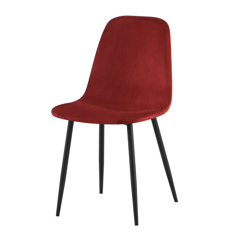 Allaina 55cm H Upholstered Metal Side Chair, Brown