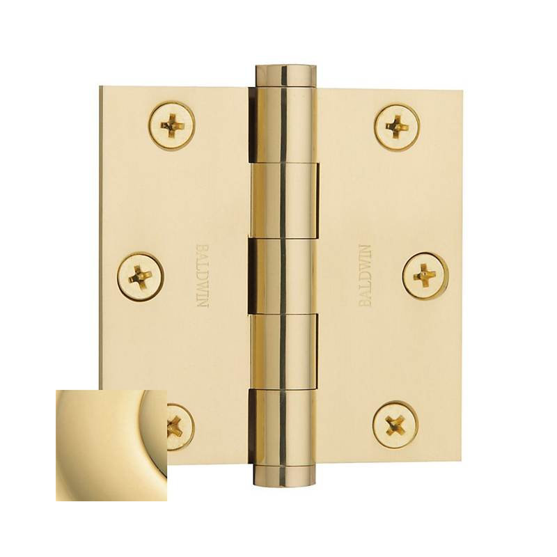 3" H x 3" W Butt Bearing Door Hinge, Non-Lacquered Brass