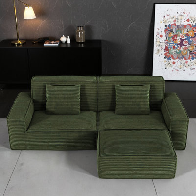 106.3in With Large Stripes, Microfiber, Modern Style, High - Rebound Foam, 3 Seats, Straight Foot Pedal, Deep Seat For Bedroom In , Striped Full Sponge, Wide Relaxation