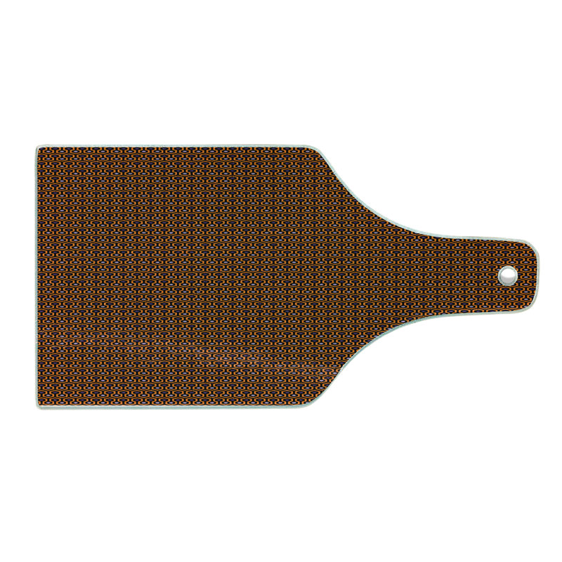 Ambesonne Abstract Tempered Glass Cutting Board Honeycomb Design Hexagons Orange Charcoal Grey