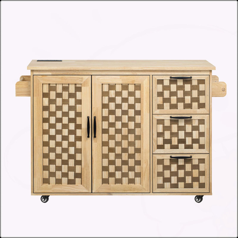 Versatile Kitchen Island with Multiple Storage Options and Mobility Features