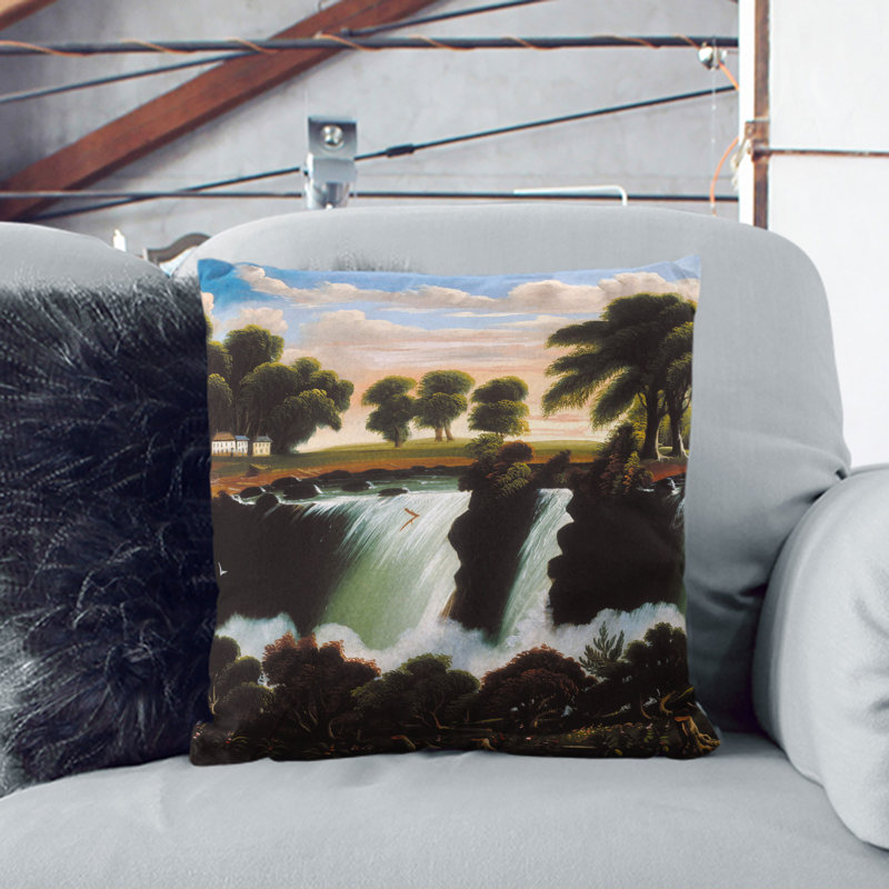 Genesee Falls In Rochester Square Throw Cushion, 55cm H x 55cm W x 20cm D