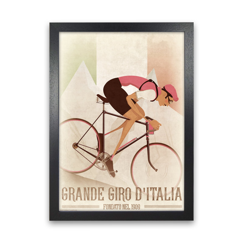 Vint Giro - Graphic Art Print on Paper, Black Framed, 30cm H x 21cm W x 3cm D