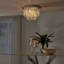 Bella Flush Acrylic Crystal Chandelier Drop Ceiling Light - Modern Glam Style