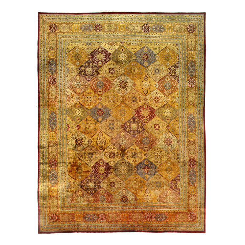 Tapis en laine véritable de qualité agneau Tabriz 11 pi 8 po x 15 pi 1 po