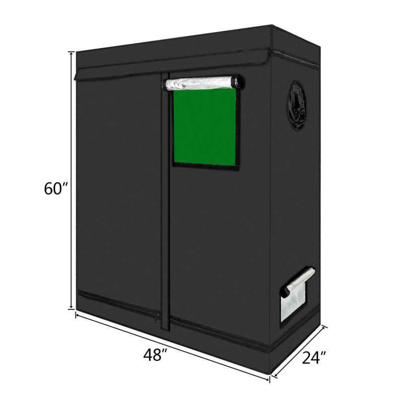 (47 "x 24" x 59 ") Tente de culture de plantes hydroponique démontable avec fenêtre - vert et noir