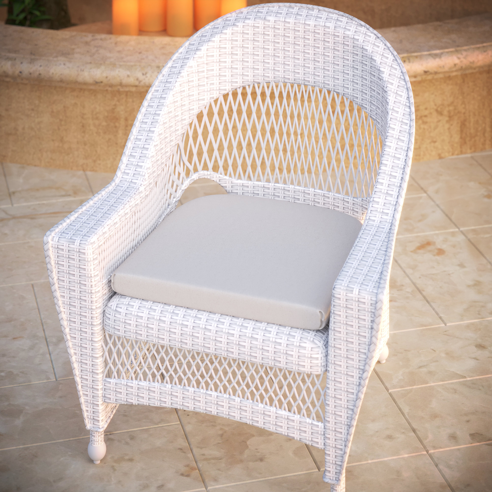 Sunbrella® Dining ChairSeat Pad Replacement Cushion – 18L x 18W x 2.5D, Canvas Natural Sunbrella® Canvas