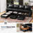 Caynemore 6-Piece 118.5'' Reversible Modern L-Shape Corner Sectional Sofa With Storage Seat- Faux Leather-Black-565911603