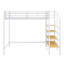 Lit mezzanine simple en métal avec échelle de rangement Designs-1656357601