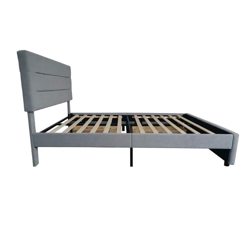 Upholstered Storage Bed, Double (4'6), Grey