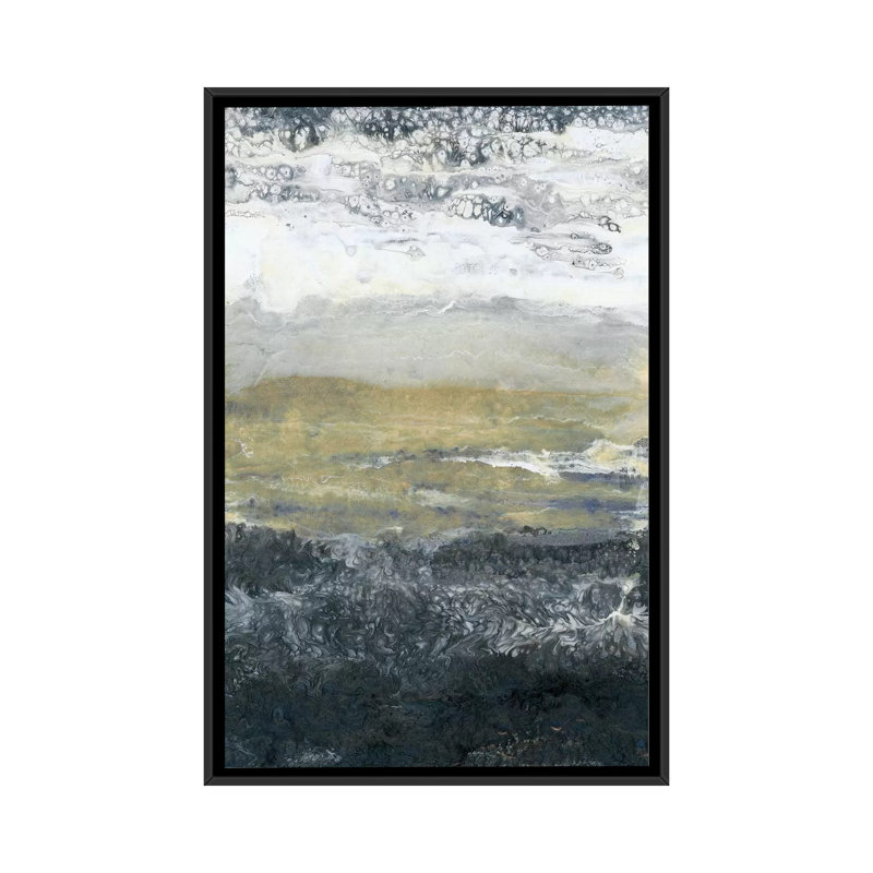 « lunaire noir », impression sur toile, H 26 po x l 18 po x P 1,5 po, Toile avec cadre noir