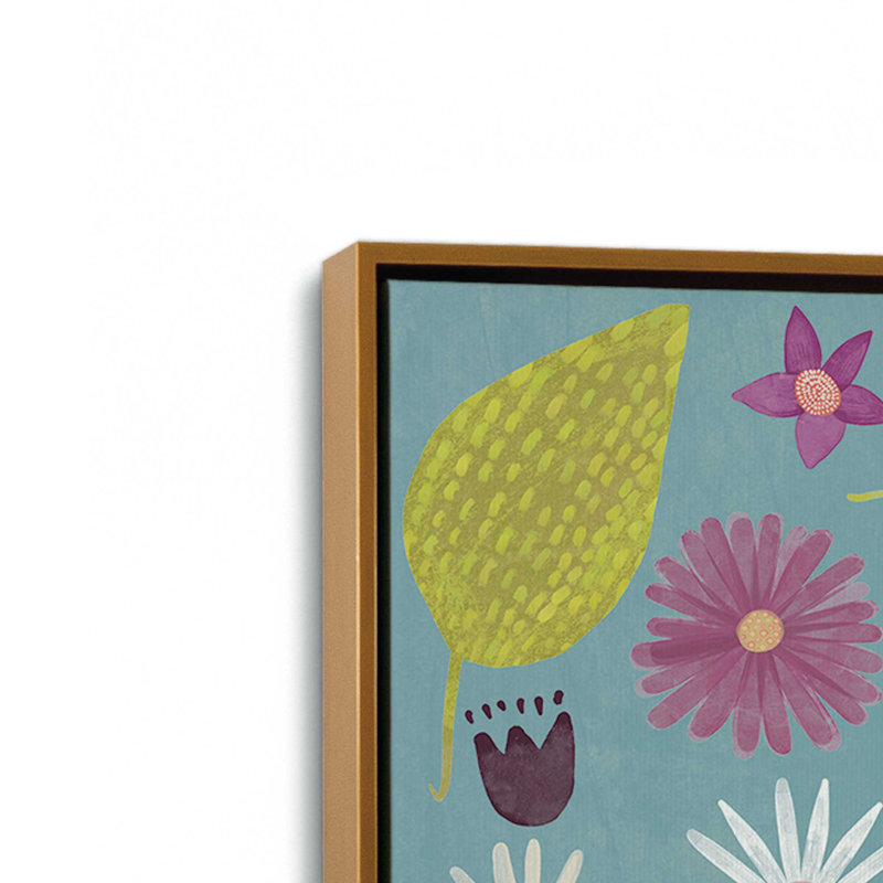 Coffee Floral by Katie Doucette Art Print, L 20 po x H 20 po, Doré, Toile avec cadre