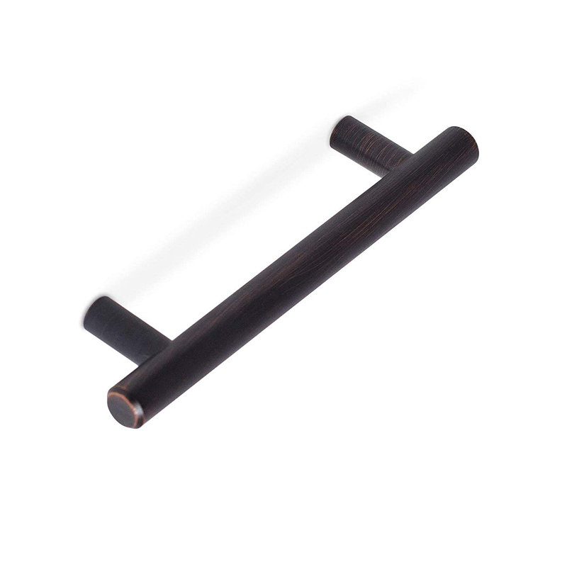 BIRDROCK ACCUEIL Poignée simple en T arrondie et moderne | Bronze huilé | Paquet de 25 | Poignée de tiroir 3,75 po