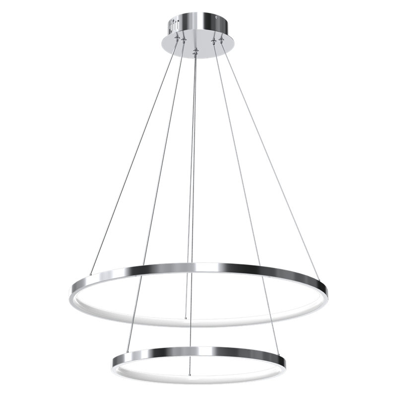 Bradstreet 2 - Light LED Geometric Pendant, Chrome