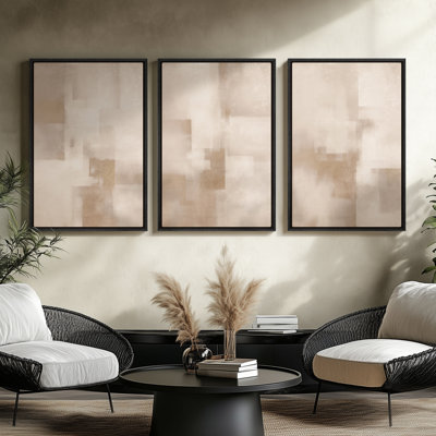 Framed Canvas Wall Art - Vintage Abstract Wall Prints for Bedroom