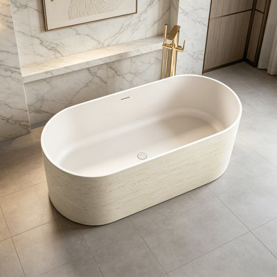 63" Solid Surface Freestanding Bathtub