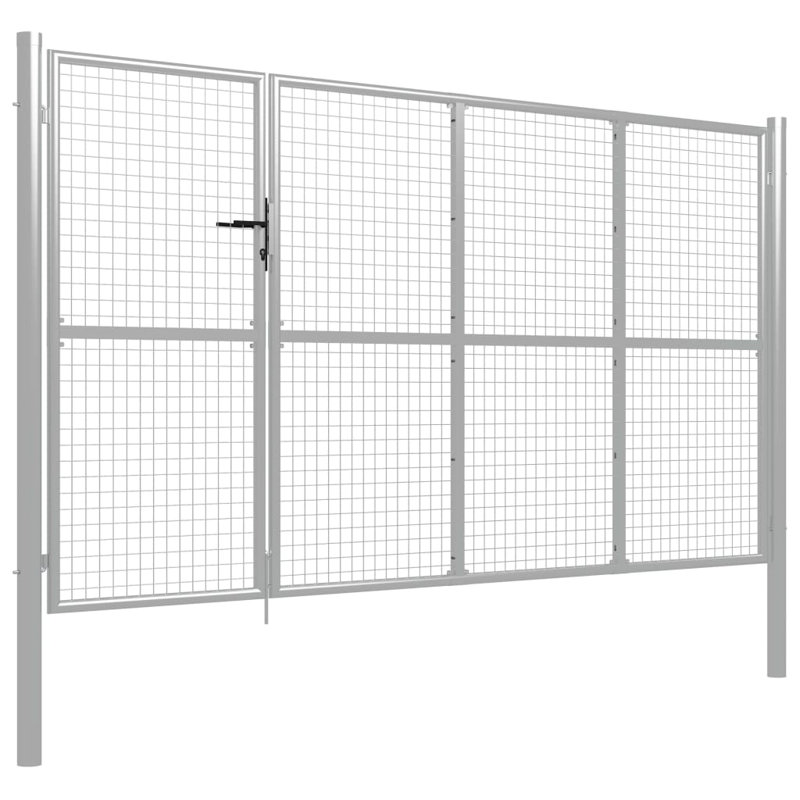 Tanna Metal Gate, Silver, 200 cm H x 350 cm W x 6 cm D