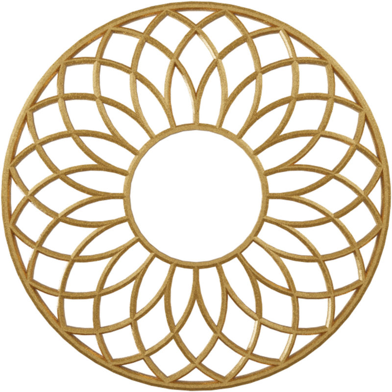 Médaillon de plafond 28 po x 28 po x P 9 5/8 po x P 3/4 po Cannes, H 30 po x l 30 po x P 1 po, Or