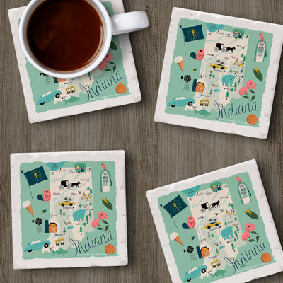 Ensemble de sous-verres 4 pièces Indiana