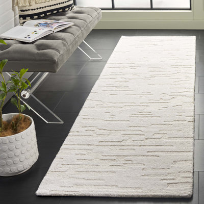Tapis ivoire en laine / animal de compagnie / coton touffeté à la main Marqueeta