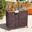 39.4" Outdoor Kitchen Island With 304 Stainless Steel Sink, Hose Hook Up & Faucet, Back Splash & 4 Wheels-830584565