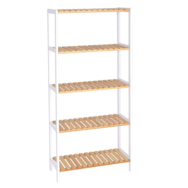 Halbert 130 cm H x 60 cm W Etagere Bookcase, Natural/White