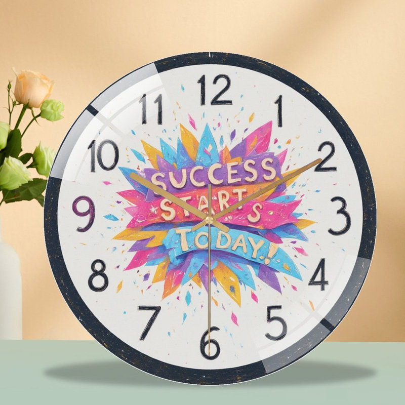 Horloge murale en verre 12 po