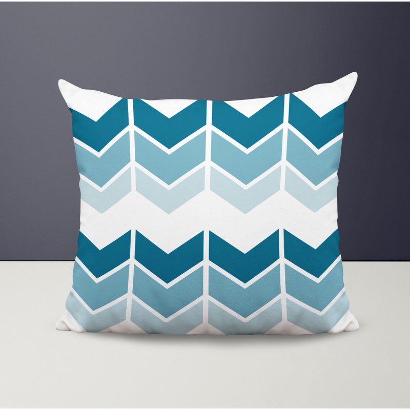 Chevy Outdoor Reversible Throw Pillow, 17W" x 17H", Turquoise