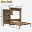 Lit escamotable classique LouvreFold avec pin massif et rangement multifonctionnel pour petite chambre à coucher, chambre d'amis-125361169